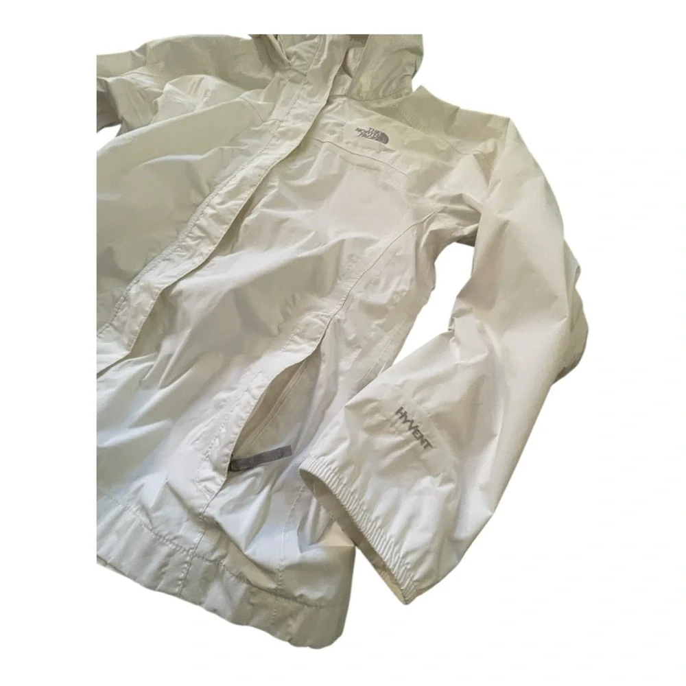 The North Face Hyvent Kids white rain jacket windbreaker full zip size L 14/16 - Picture 5 of 12